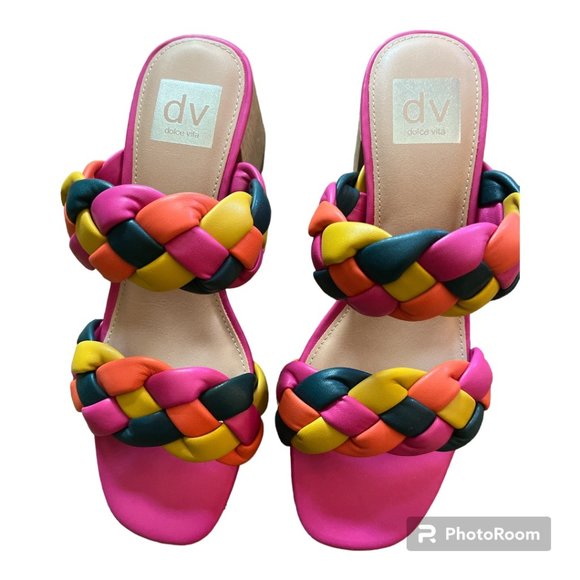 New in Box Dolce Vita Sully Braided Sandal Rainbow Multi Color Size 7 - Picture 3 of 7